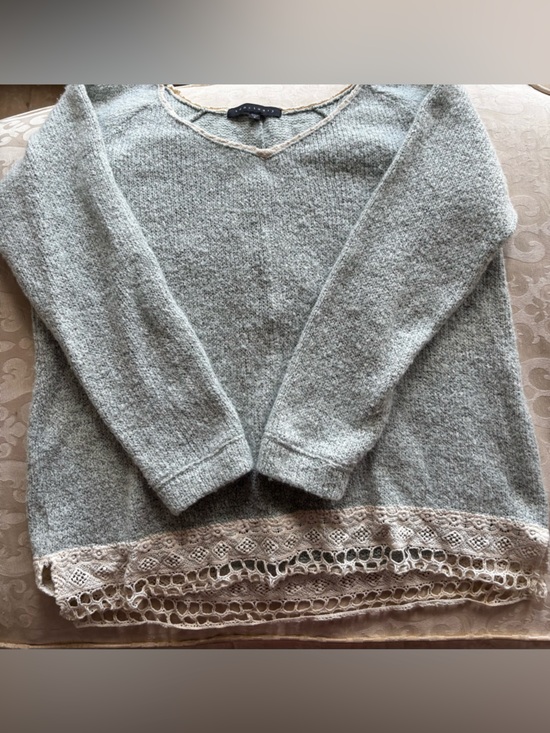 Sanctuary Sweaters - Sanctuary V-Neck Sweater with Cream Lace Trim
